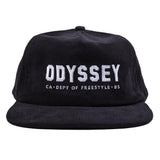 Odyssey Campus 5 Panel Cordback Cap - Schwarz mit weißem Stich