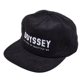 Odyssey Campus 5 Panel Cordback Cap - Schwarz mit weißem Stich