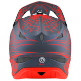 Troy Lee D3 Fiberlite Race Helm - Spiderstripe Grau/Rot