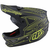Troy Lee D3 Fiberlite Race Helm - Spiderstrape Grau/Gelb