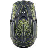 Troy Lee D3 Fiberlite Race Helm - Spiderstrape Grau/Gelb
