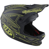 Troy Lee D3 Fiberlite Race Helm - Spiderstrape Grau/Gelb