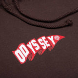 Odyssey Pennant Pullover Hoodie - braun mit Rot und Weiß