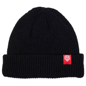 Odyssey Monogrammetikett Beanie - Schwarz mit rotem Etikett