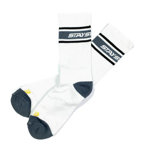 Stay Strong Streifensocken -White