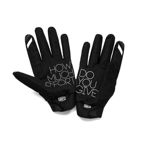 100% Brisker Race Gloves - Black/Grey