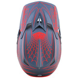 Troy Lee D3 Fiberlite Race Helm - Spiderstripe Grau/Rot