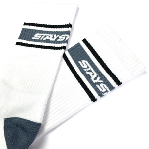 Stay Strong Streifensocken -White